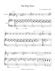 The First Noel for Alto Sax Solo with Piano Accompaniment Sheet Music by Traditional