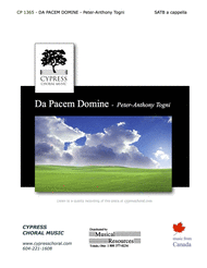 Da Pacem Domine Sheet Music by Peter-Anthony Togni