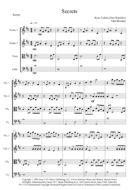 Secrets for string ensemble Sheet Music by OneRepublic