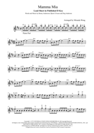 Mamma Mia - Flute and Piano Accompaniment (With Chords) Sheet Music by ABBA