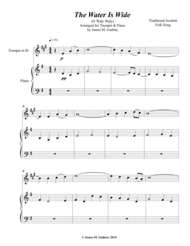 The Water is Wide for Trumpet & Piano Sheet Music by Traditional Scottish