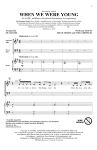 When We Were Young (arr. Ed Lojeski) Sheet Music by Adele