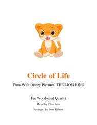 Circle of Life from The Lion King for Woodwind Quartet Sheet Music by Elton John