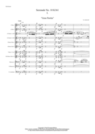 Mozart: Serenade No 10 in Bb "Gran Partita": Score only - woodwind ensemble (13 instruments) Sheet Music by Wolfgang Amadeus Mozart