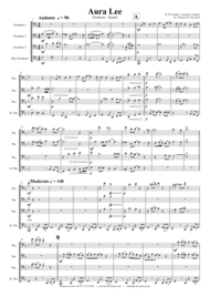 Aura Lee - Love me tender - Elvis - Trombone Quartet Sheet Music by Thomas H. Graf/trad.