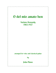 O del mio amato ben (Stefano Donaudy) for soprano voice and classical guitar Sheet Music by Stefano Donaudy