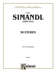 Thirty Etudes for Double Bass Sheet Music by Franz Simandl