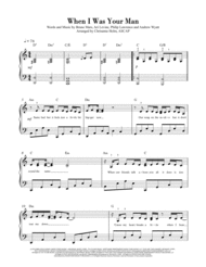 When I Was Your Man by Bruno Mars - Piano Solo for Intermediates - Arranged by Chrisanne Holm