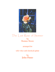 The Last Rose of Summer for voice and classical guitar Sheet Music by Thomas Moore (1779-1852)
