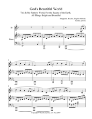 God's Beautiful World (treble Bb instrument solo) Sheet Music by Sheppard