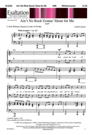 Ain't No Rock Gonna' Shout for Me Sheet Music by Lloyd Larson