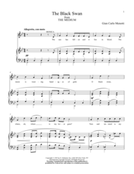 The Black Swan Sheet Music by Gian Carlo Menotti
