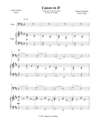 Pachelbel: Canon for Cello & Piano Advanced Version Sheet Music by Johann Pachelbel