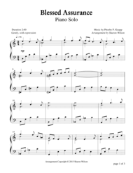 Blessed Assurance (Piano Solo) Sheet Music by Phoebe P. Knapp