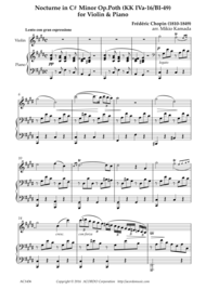 Nocturne in C# Minor Op.Poth (KK IVa-16/BI-49) for Violin & Piano Sheet Music by Frederic Chopin