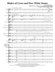 Blades Of Grass And Pure White Stones - Full Score Sheet Music by Keith Christopher
