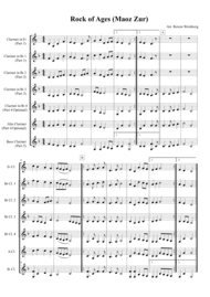 Rock of Ages (Maoz Zur) - Clarinet Ensembles Sheet Music by Traditional