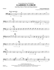 Gabriel's Oboe (from The Mission) - Cello Sheet Music by Ennio Morricone