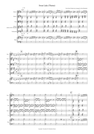 Swan Lake Theme for String Quartet Sheet Music by Pyotr Ilyich Tchaikovsky