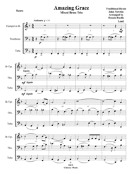 Amazing Grace - Mixed Brass Trio (Trumpet