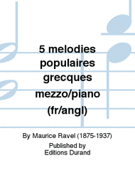 5 Melodies Populaires Grecques Sheet Music by Maurice Ravel