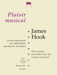 Leichte Spielstuecke for Treble Recorder and Piano (Harpsichord) Sheet Music by James Hook