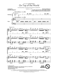 On Top Of The World Sheet Music by Daniel Sermon