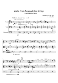 Waltz for STRING TRIO from Serenade for Strings Sheet Music by Peter Ilyich Tchaikovsky