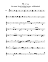 All Of Me - Violin Sheet Music by John Legend
