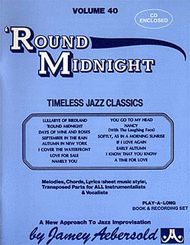 Volume 40 - 'Round Midnight Sheet Music by Jamey Aebersold