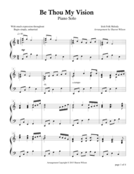 Be Thou My Vision (Piano Solo) Sheet Music by Irish Folk Melody
