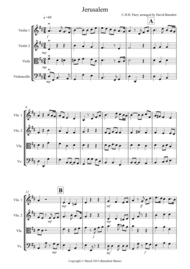 Jerusalem for String Quartet Sheet Music by C.H.H. Parry