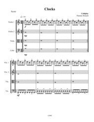 Clocks for String Quartet Easy/Intermediate Sheet Music by Coldplay