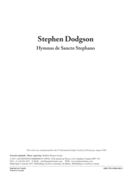 Hymnus de Sancto Stephano Sheet Music by Stephen Dodgson