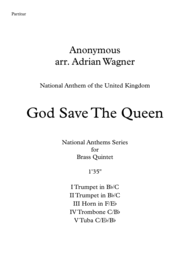 "God Save The Queen" (National Anthem of the United Kingdom) Brass Quintet arr. Adrian Wagner Sheet Music by Anonymous