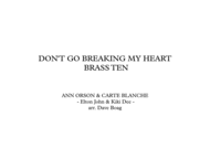 DON'T GO BREAKING MY HEART - BRASS TEN Sheet Music by Elton John