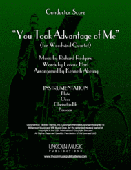 You Took Advantage of Me (for Woodwind Quartet) Sheet Music by Richard Rodgers/Lorenz Hart