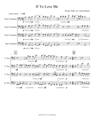 If Ye Love Me - Trombone Quartet Sheet Music by Thomas Tallis