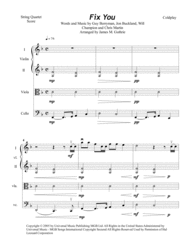 Coldplay: Fix You for String Quartet Sheet Music by Coldplay