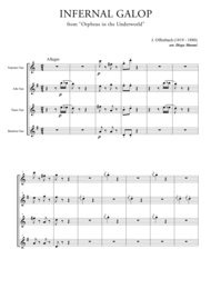 Infernal Galop (Can Can) for Saxophone Quartet Sheet Music by Jacques Offenbach