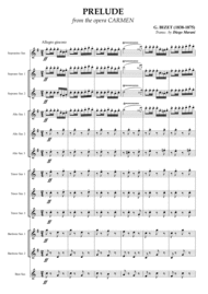 Carmen Overture (Prelude) for Saxophone Ensemble Sheet Music by Georges Bizet