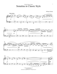 Sonatina In Classic Style Sheet Music by William L. Gillock