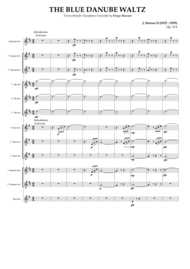 The Blue Danube Waltz for Saxophone Ensemble Sheet Music by J. Strauss Junior