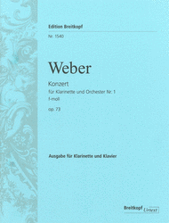 Clarinet Concerto No. 1 in F minor Op. 73 Sheet Music by Carl Maria von Weber
