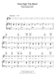 How High The Moon Sheet Music by Morgan Lewis
