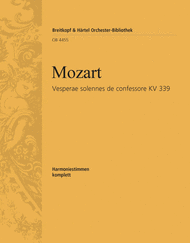 Vesperae solennes de confessore K. 339 Sheet Music by Wolfgang Amadeus Mozart