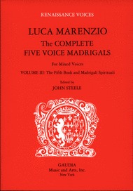 Luca Marenzio: The Complete Five Voice Madrigals Volume 3 Sheet Music by Luca Marenzio