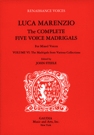 Luca Marenzio: The Complete Five Voice Madrigals Volume 6 Sheet Music by Luca Marenzio