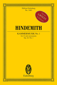 Chamber Music No. 1 op. 24/1 Sheet Music by Paul Hindemith
