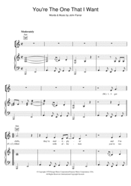 You're The One That I Want (from Grease) Sheet Music by Olivia Newton-John